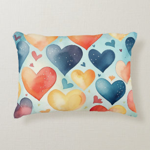 Coussins Décoratifs mignon couleur bleu coeur motif