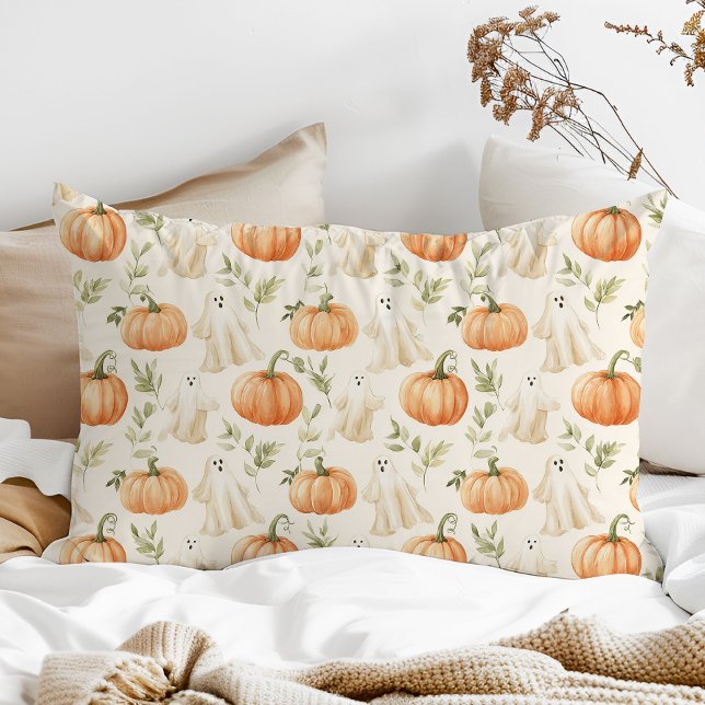 Coussins Décoratifs Mignon Halloween Citrouille Ghost (Créateur téléchargé)