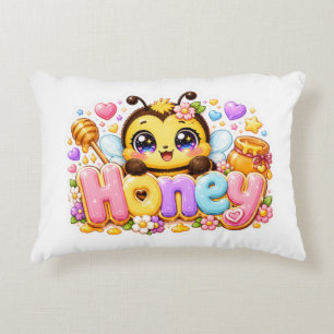Coussins Décoratifs Mignon Nom d'Abeille Miel Kawaii Rose Pastel Brill