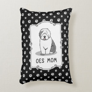 Coussins Décoratifs Mignonne chien OES Maman Vieux anglais Sheepdog Ma