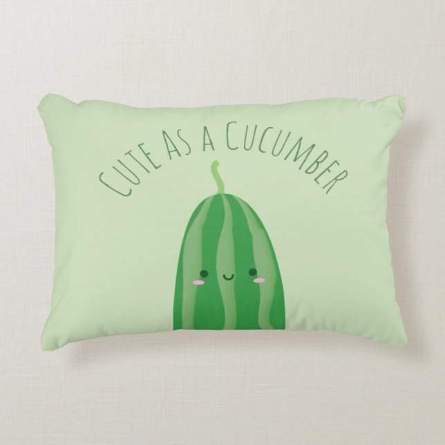 Coussins Décoratifs Mignonne comme un concombre amusant Kawaii Cutecum (Devant)