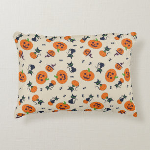 Coussins Décoratifs Mignons citrouilles d'Halloween et motif de chats