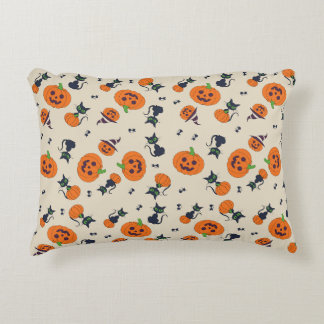 Coussins Décoratifs Mignons citrouilles d'Halloween et motif de chats