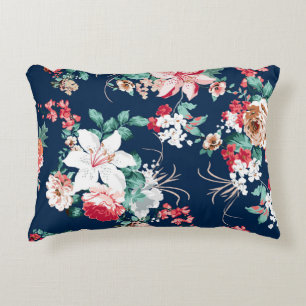 Coussins Décoratifs Modèle floral avec roses et petites fleurs avec v
