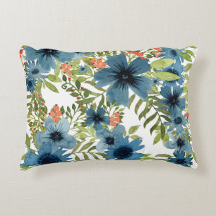 Coussins Décoratifs Modèle floral bleu