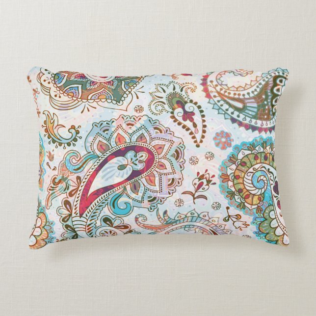 Coussins Décoratifs Modèle floral ethnique jacobéen (Devant)