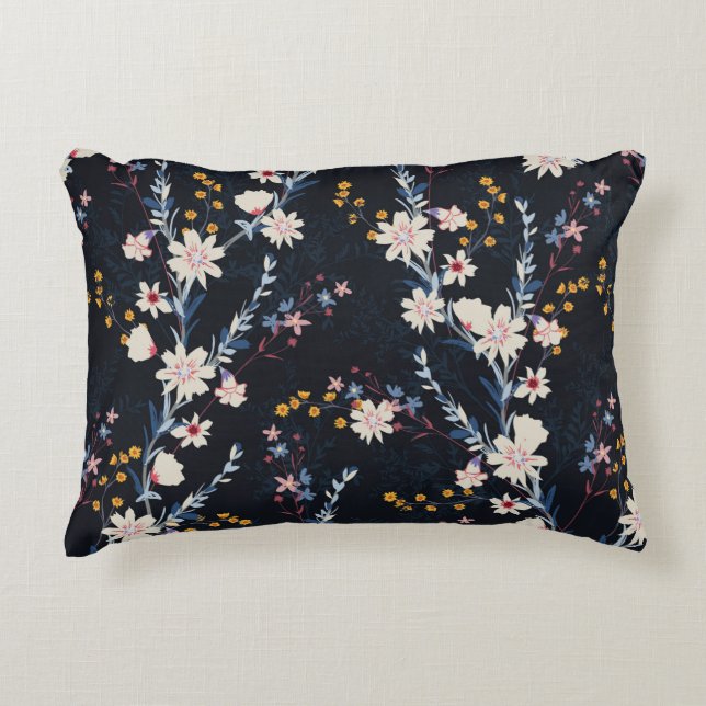 Coussins Décoratifs Modèle floral incomparable dans le jardin de nuit (Devant)