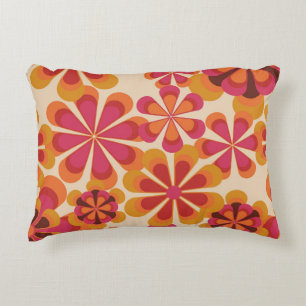 Coussins Décoratifs Modèle floral rétro les années 70 sans couture ave