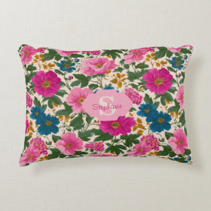 Coussins Décoratifs Modèle floral Vintage rustique bleu et rose