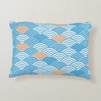 Coussins Décoratifs Modern Japanese Seigaiha Waves & Rising Sun