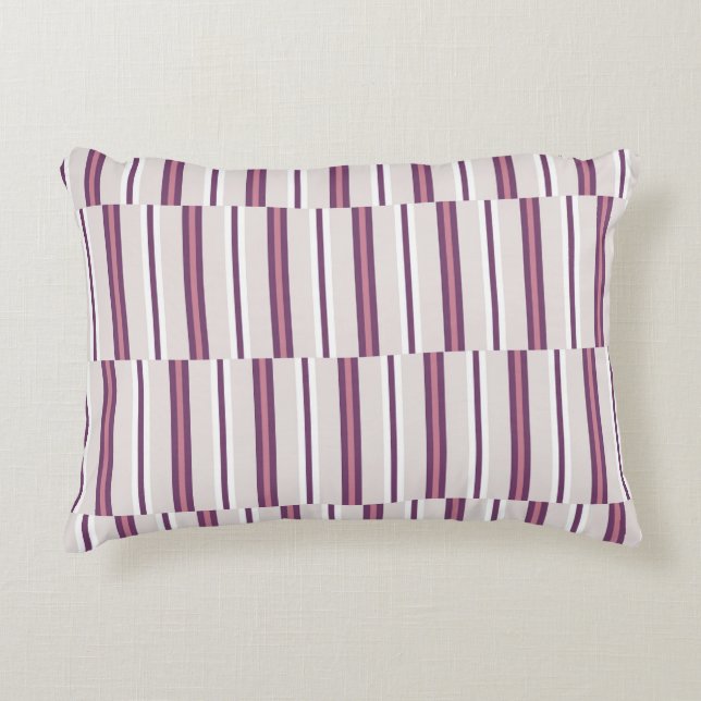 Coussins Décoratifs Modern Mauve and Plum Stripe (Devant)