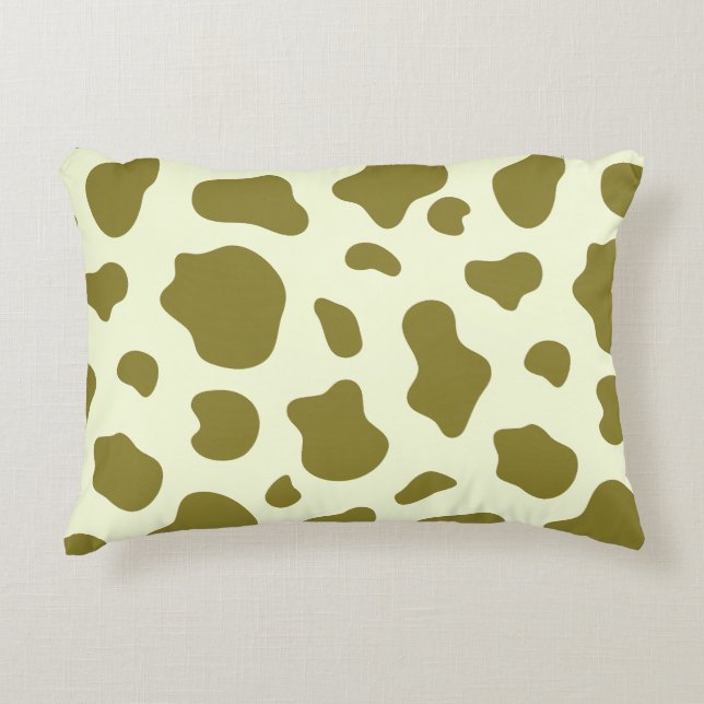 Coussins Décoratifs Modern Olive Green Cow Print (Devant)