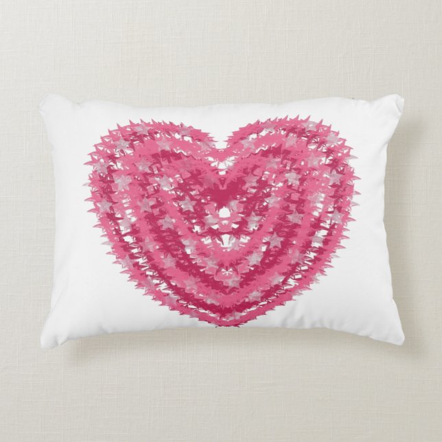 Coussins Décoratifs Modern Pink Confetti Heart | Valentine's Day Art (Devant)
