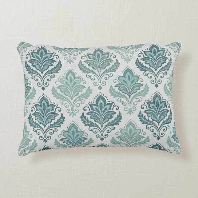 Coussins Décoratifs Modern Teal Nordic Damask (Devant)
