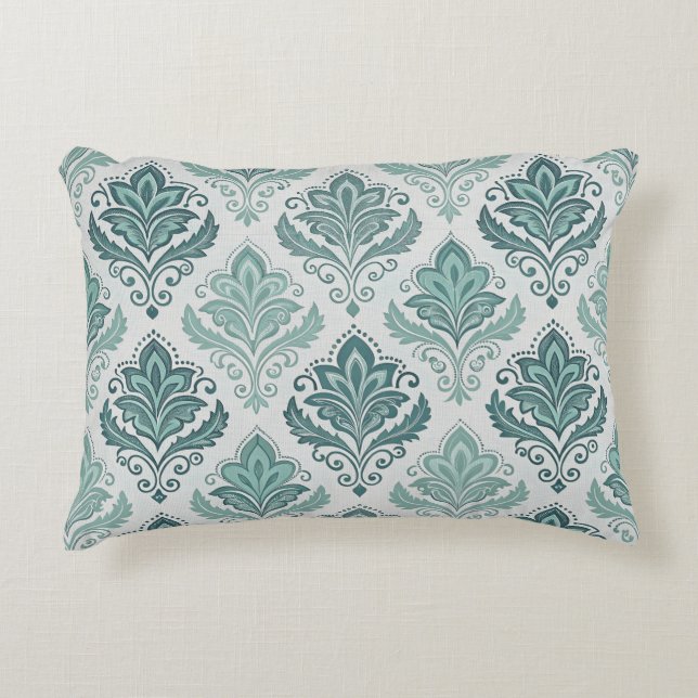 Coussins Décoratifs Modern Teal Nordic Damask (Devant)