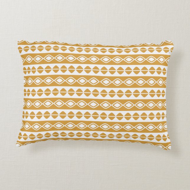 Coussins Décoratifs Moderne Cute Motif géométrique Jaune Blanc (Dos)