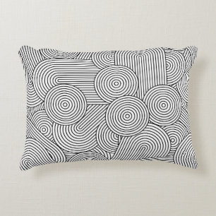 Coussins Décoratifs Moderne Géométrique Milieu de Siècle Arche Noir Bl