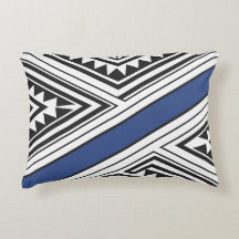 Moderne tribal géométrique Accent noir et bleu