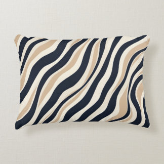 Coussins Décoratifs Modish Neutral Wavy Cream Charcoal Abstract Design