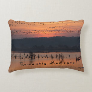 Coussins Décoratifs Moments romantiques Oiseaux au lever du soleil pho