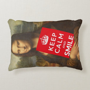 Coussins Décoratifs Mona Lisa Restez Calme Et Souriez