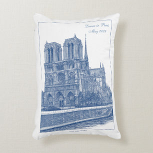 Coussins Décoratifs Monochrome Bleu Notre Dame de Paris customisé