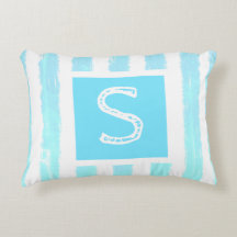Monogram Ice Blue Blanc Aquarelle Rayures 