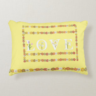 Coussins Décoratifs Monogram Rustique Fleur de Marguerite Amour