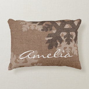 Coussins Décoratifs Monogramme à la maison rustique de toile de jute