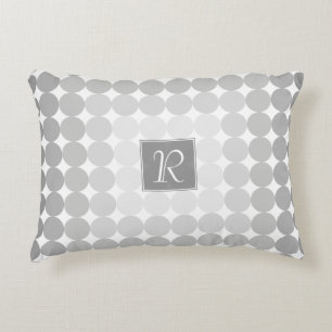 Coussins Décoratifs Monogramme Cercles Gris Moderne