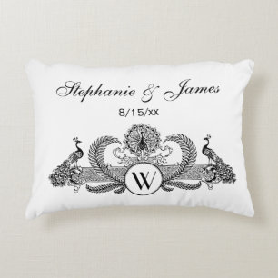 Coussins Décoratifs Monogramme de Peacocks vintages