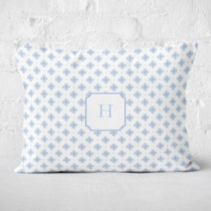 Coussins Décoratifs Monogramme de pétale d'hortensia bleu  