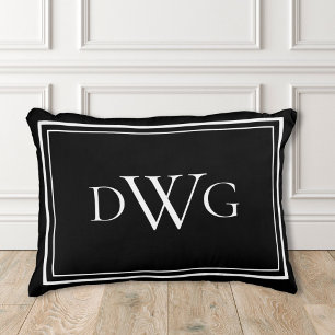 Coussins Décoratifs Monogramme Initial Personnalisé Classique
