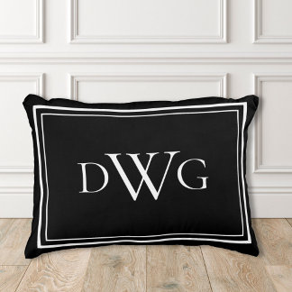 Coussins Décoratifs Monogramme Initial Personnalisé Classique
