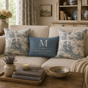 Coussins Décoratifs Monogramme personnalisé de style country français