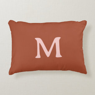 Coussins Décoratifs Monogramme personnalisé orange brûlé