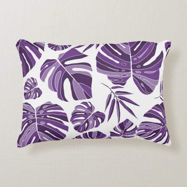 Coussins Décoratifs Monstère violet tropicale feuilles sans couture mo (Devant)