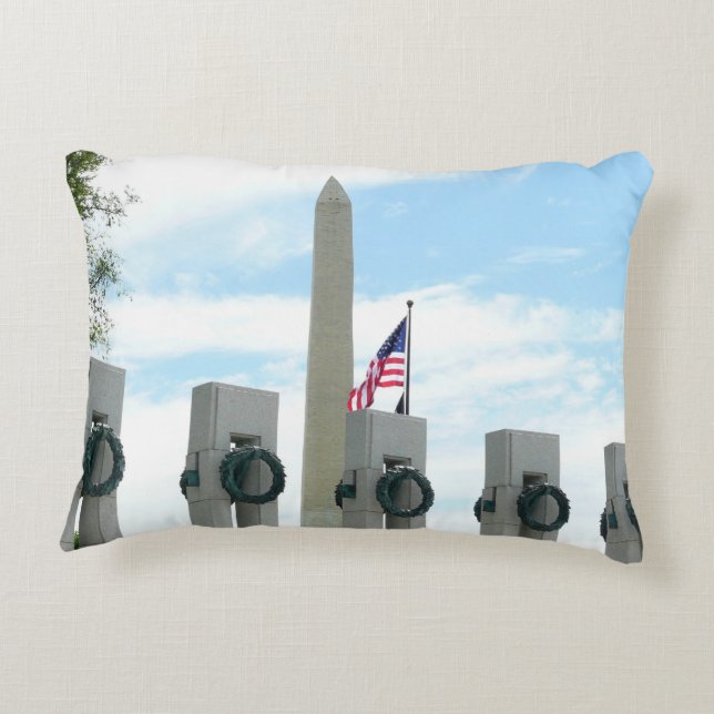 Coussins Décoratifs Monument Washington et mémorial de la Seconde Guer (Dos)