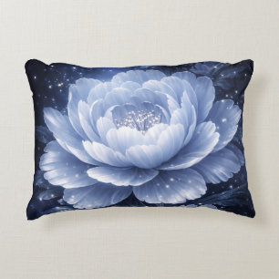 Coussins Décoratifs Moonlit Bloom – Art mural floral bleu lumineux