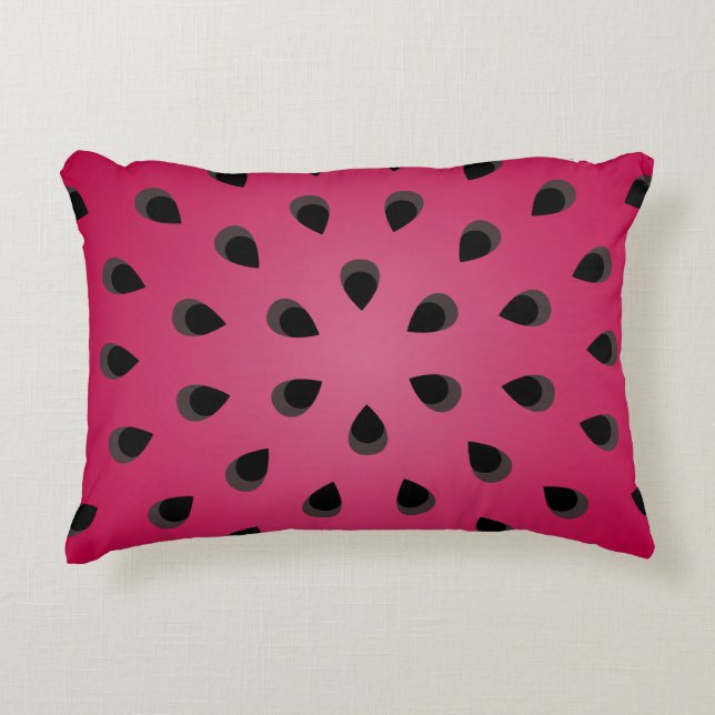 Coussins Décoratifs Morceau de pastèque rouge avec graines (Devant)