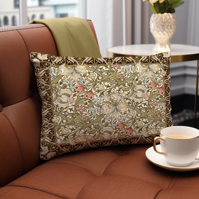 Coussins Décoratifs Morris Birds & Anemone Dark Jungle Motif vert (Créateur téléchargé)