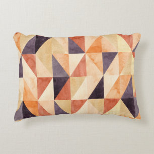 Coussins Décoratifs Mosaïque triangulaire Aquarelle Motif terrestre