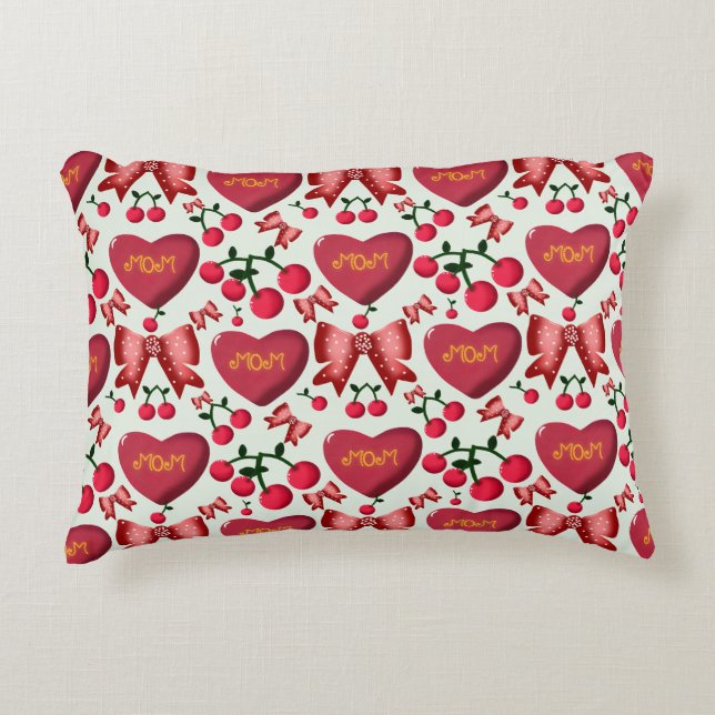 Coussins Décoratifs Mother's day cherry bow pattern gift  (Devant)