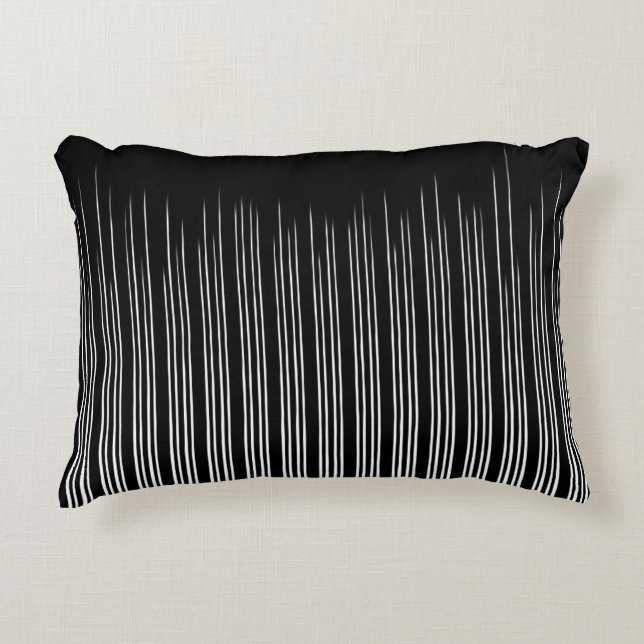 Coussins Décoratifs Motif à rayures noir et blanc cool (Devant)
