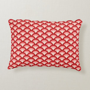 Coussins Décoratifs Motif à vagues Art déco - corail rouge et rose