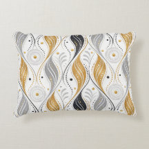 Motif Abstrait Art Déco Luxe Or Argent Noir