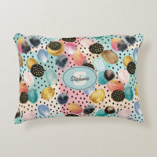 Coussins Décoratifs Motif Abstrait brosse et Pointe Polka