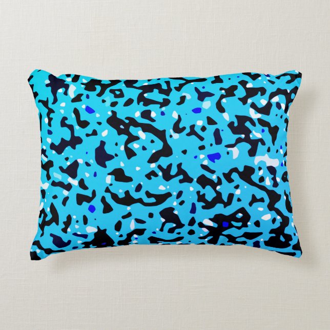 Coussins Décoratifs Motif Abstrait Camo bleu (Devant)