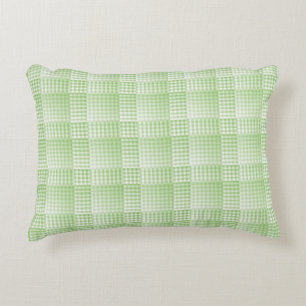 Coussins Décoratifs Motif Abstrait Damier Vert Blanc