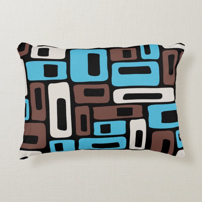 Coussins Décoratifs Motif Abstrait Moderne du Milieu du Siècle (Devant)